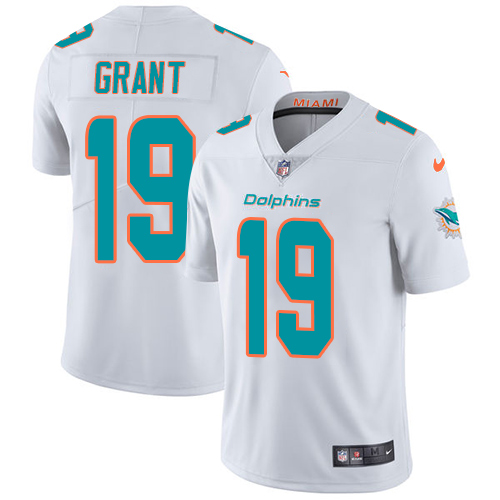 Nike Miami Dolphins #19 Jakeem Grant White Men Stitched NFL Vapor Untouchable Limited Jersey